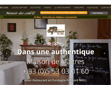 Tablet Screenshot of manoirdescedres.com